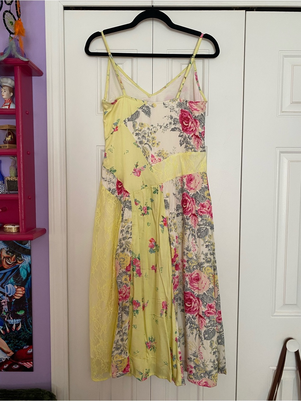 Anthropologie Yellow Floral Patchwork Midi Dress - Picture 7 of 12